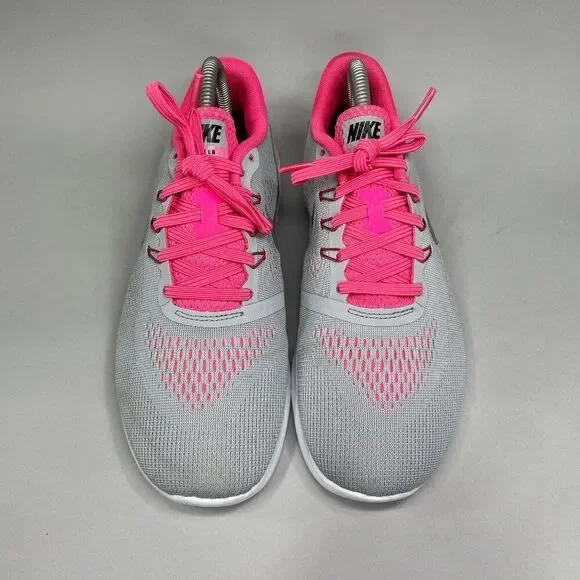 Nike Free RN Running Shoes Girls 7 Grey Pink Athletic Run Training Sneakers - Picture 3 of 12